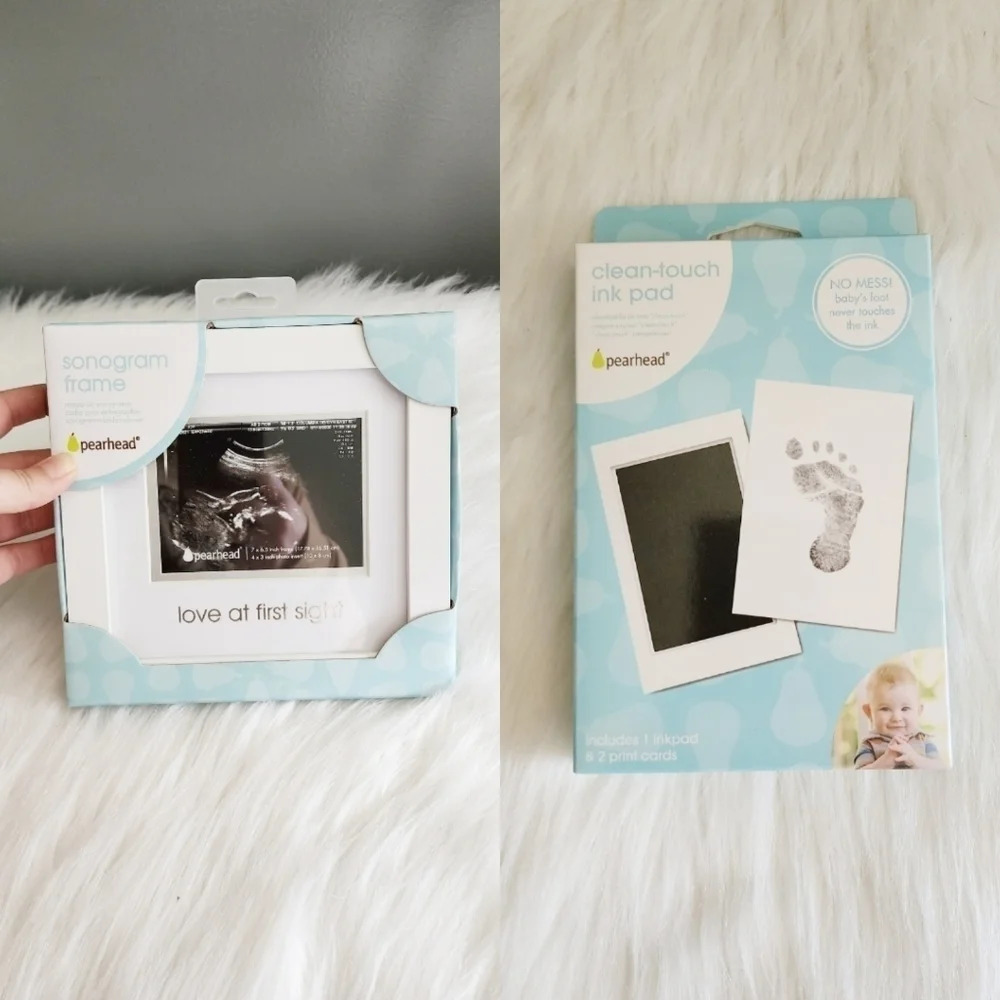 Pearhead Baby Bundle with Sonogram Frame and Ink Pad